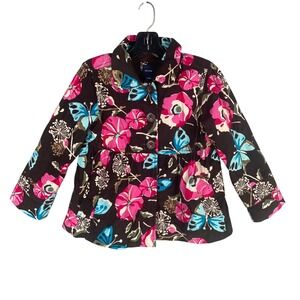 Baby Gap Toddler Girls Floral‎ Butterfly Corduroy Jacket Size 5 Babydoll Swing